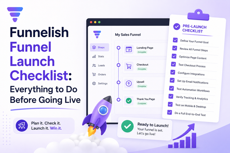 Funnelish Funnel Launch Checklist: Everything to Do Before Going Live