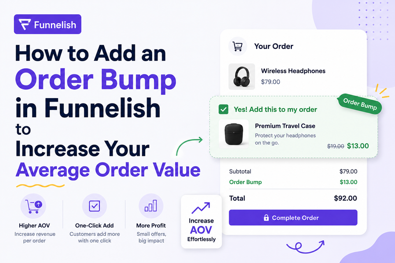 How to Add an Order Bump in Funnelish to Increase Your Average Order Value