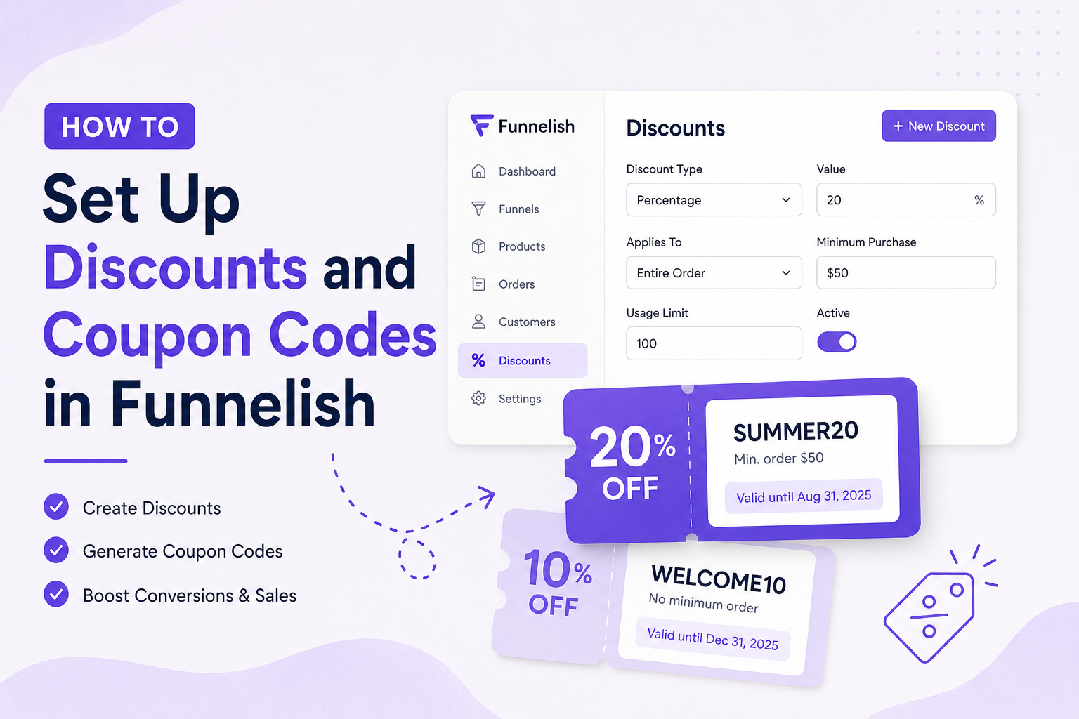How to Set Up Discounts and Coupon Codes in Funnelish