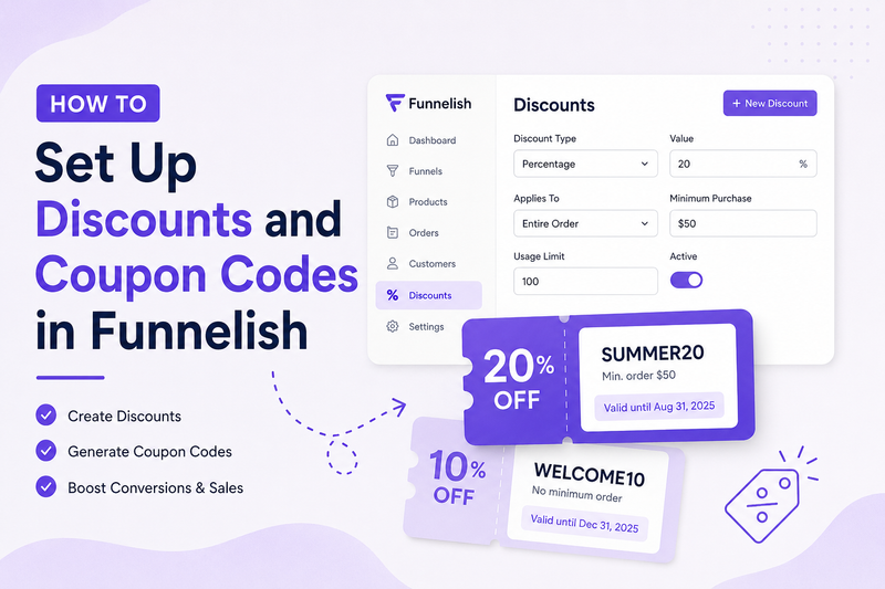 How to Set Up Discounts and Coupon Codes in Funnelish