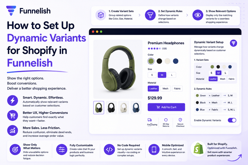 How to Set Up Dynamic Variants for Shopify in Funnelish
