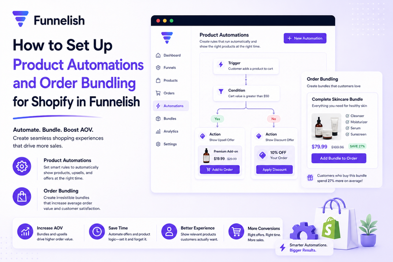 How to Set Up Product Automations and Order Bundling for Shopify in Funnelish