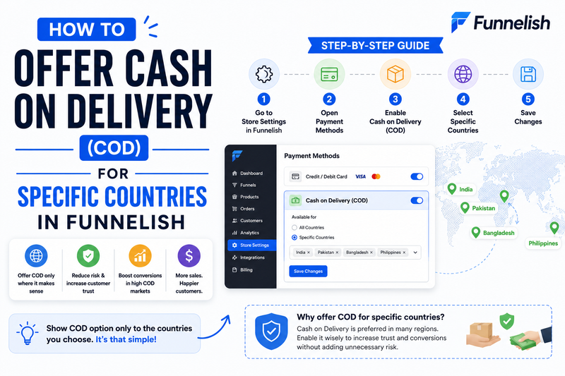 How to Offer Cash on Delivery (COD) for Specific Countries in Funnelish