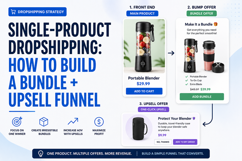 Single-Product Dropshipping: How to Build a Bundle + Upsell Funnel
