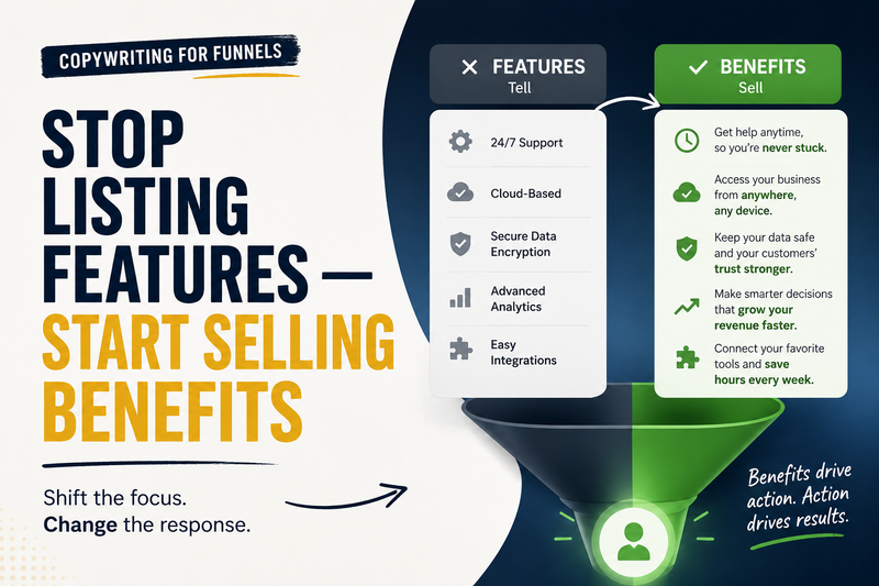 Stop Listing Features — Start Selling Benefits (Copywriting for Funnels)
