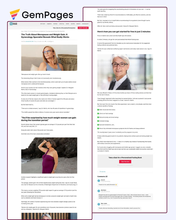 Health Insider Advertorial Page | GemPages Template