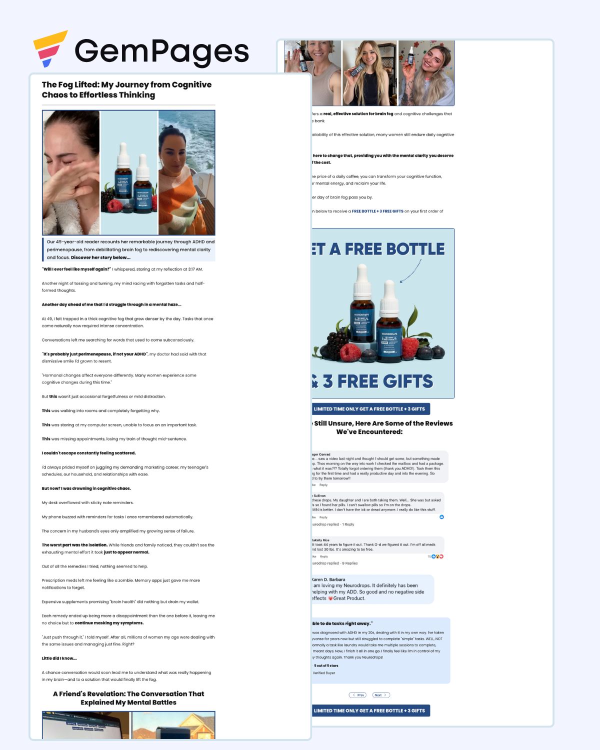 NeuroDrops Advertorial Page | GemPages Template