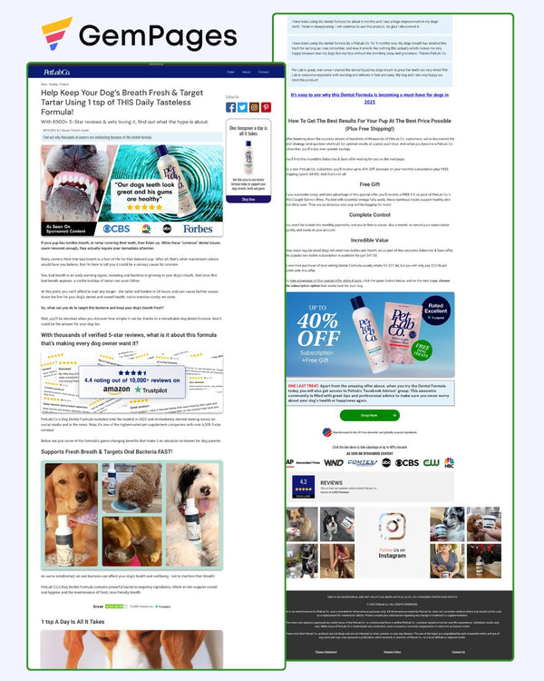 PetLabCo Advertorial Page | GemPages Template