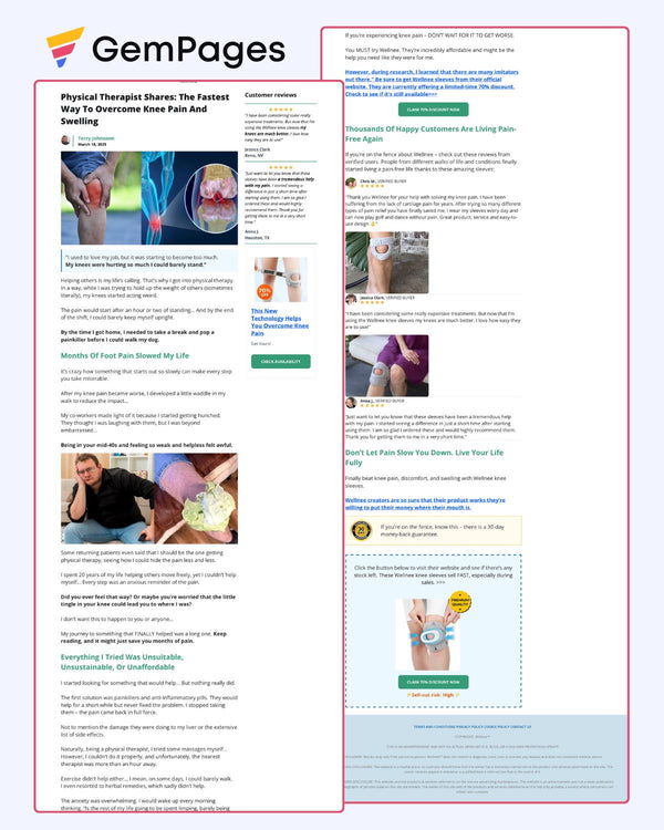 Physical Therapist Advertorial Page | GemPages Template