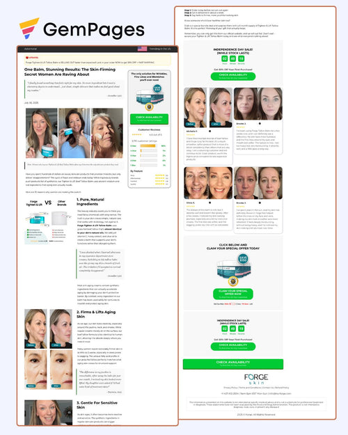 Forge Skin Listicle Page | GemPages Template