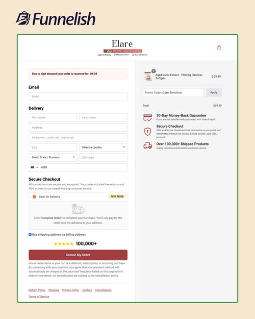Shopify Checkout Page in Funnelish | Funnelish Template