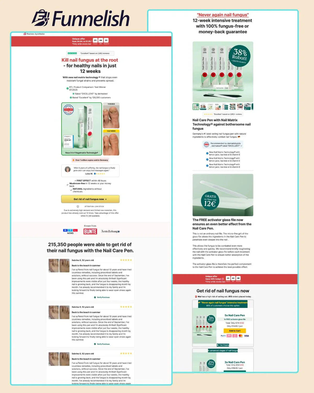 Nail Care Product Page | Funnelish Template