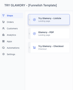 Try-Glamory Funnel | Funnelish Template