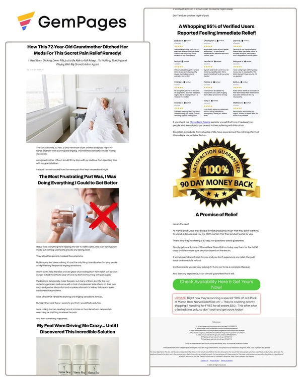 Shopify Advertorial Page | GemPages Template Ecom Funnel Template