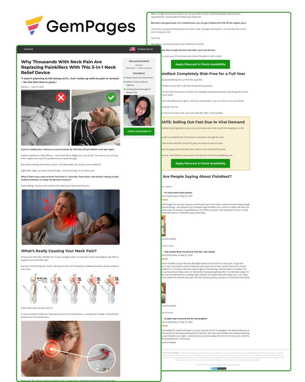 Editorial 3 - QL Advertorial Page | GemPages Template Ecom Funnel Template
