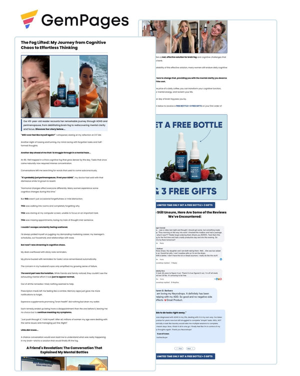 NeuroDrops Advertorial Page | GemPages Template Ecom Funnel Template