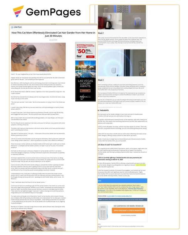 Clarifion Advertorial Page | GemPages Template Ecom Funnel Template