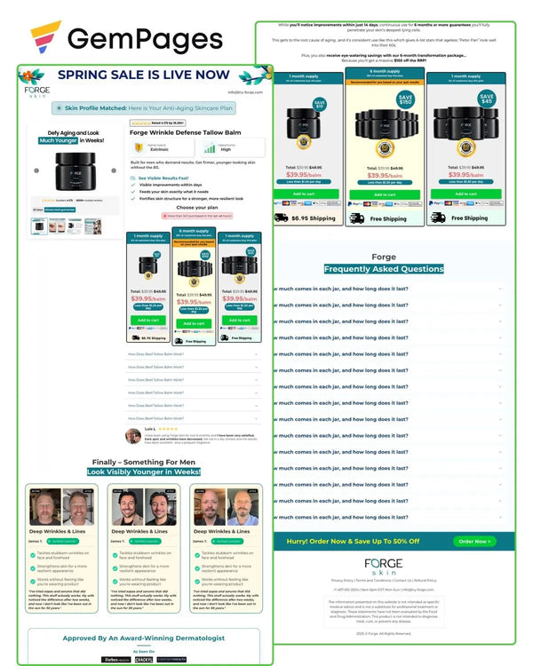 Forge Skin Product Page | GemPages Template Ecom Funnel Template
