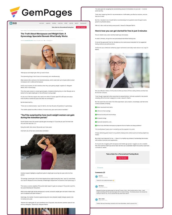 Health Insider Advertorial Page | GemPages Template Ecom Funnel Template