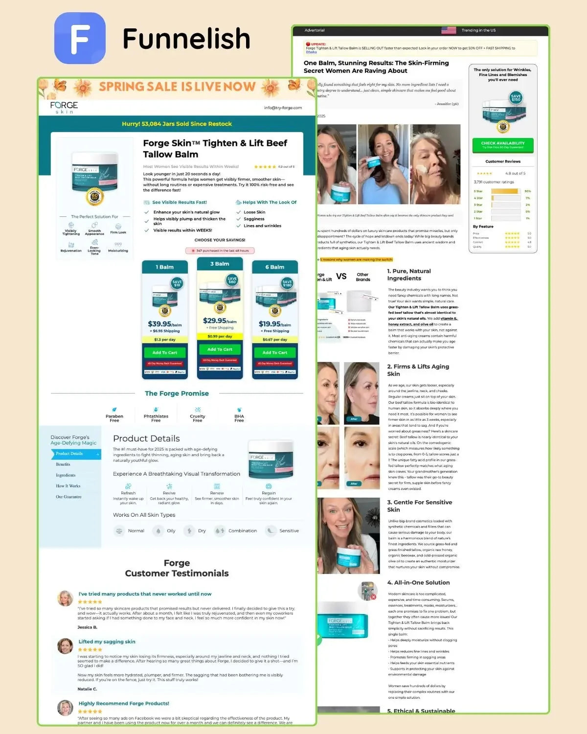 Forge Skin Funnel | Funnelish Template Ecom Funnel Template