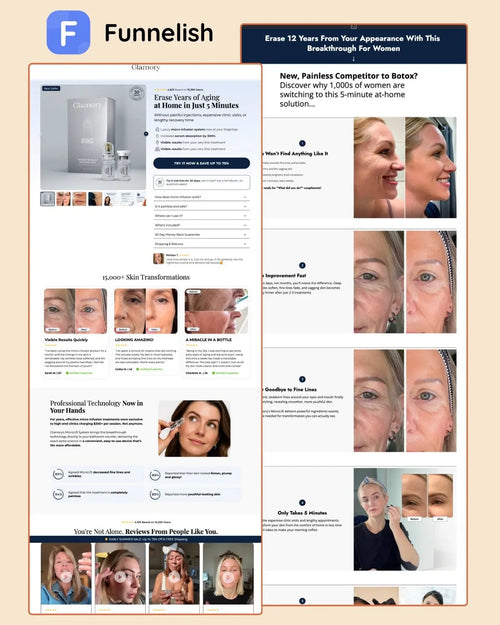 Try-Glamory Funnel | Funnelish Template Ecom Funnel Template