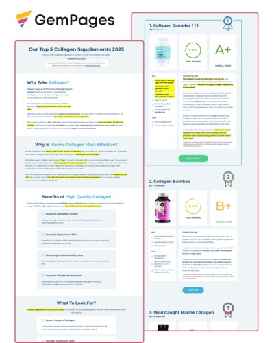 Top 5 Product Advertorial Page | GemPages