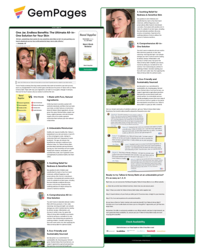 Nature's Miracle Moisturizer Listicle Page | GemPages